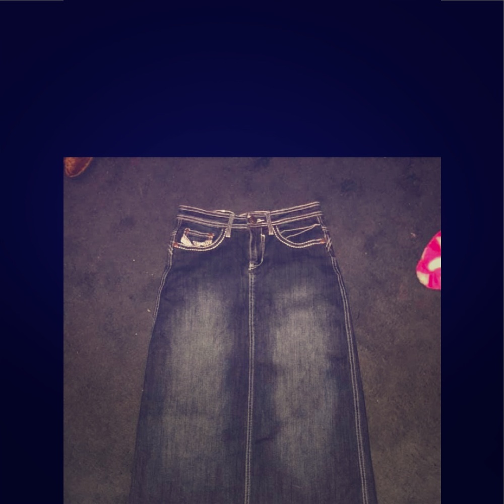 Long jean skirt